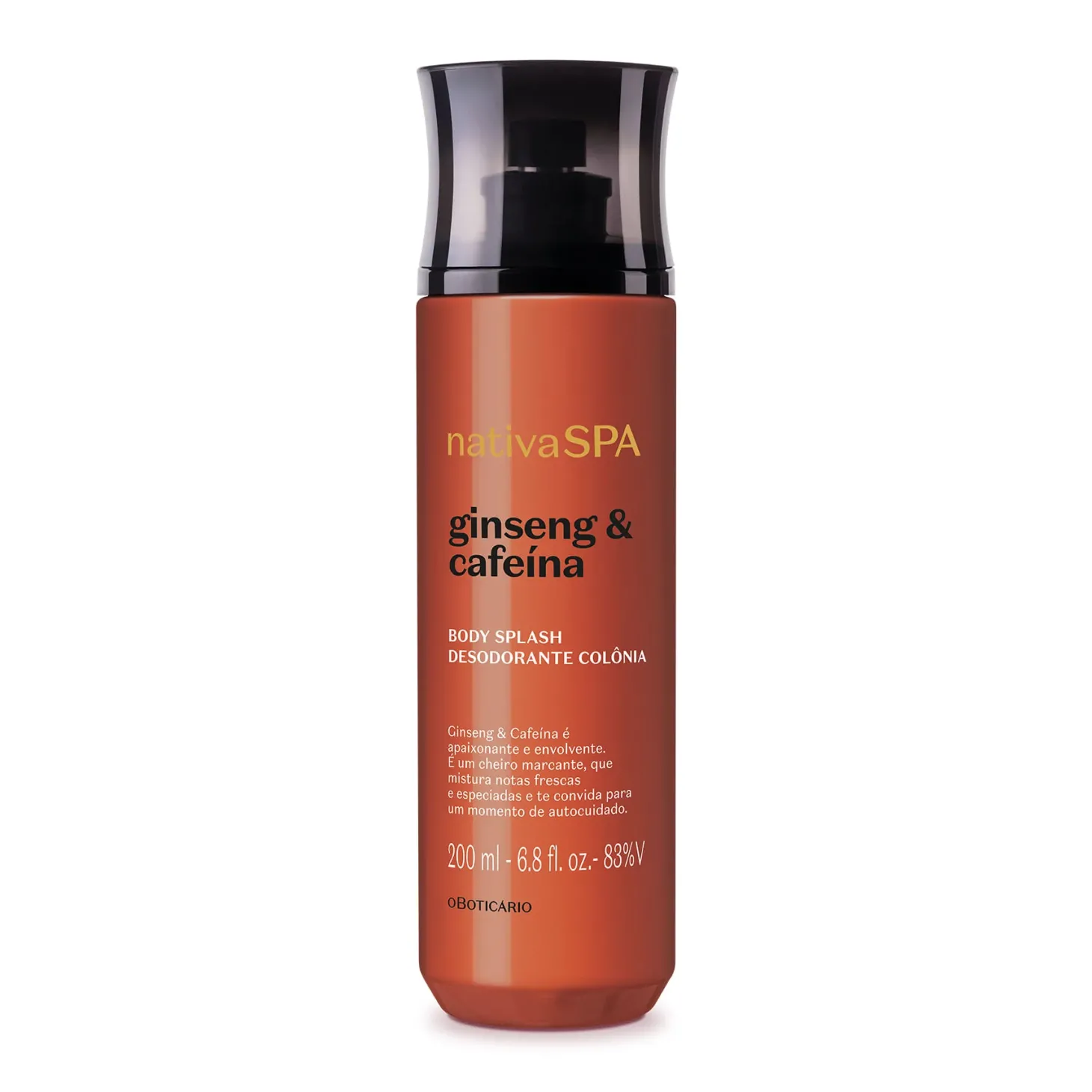 Body Splash Ginseng y Cafeína, 200 ml Nativa SPA
