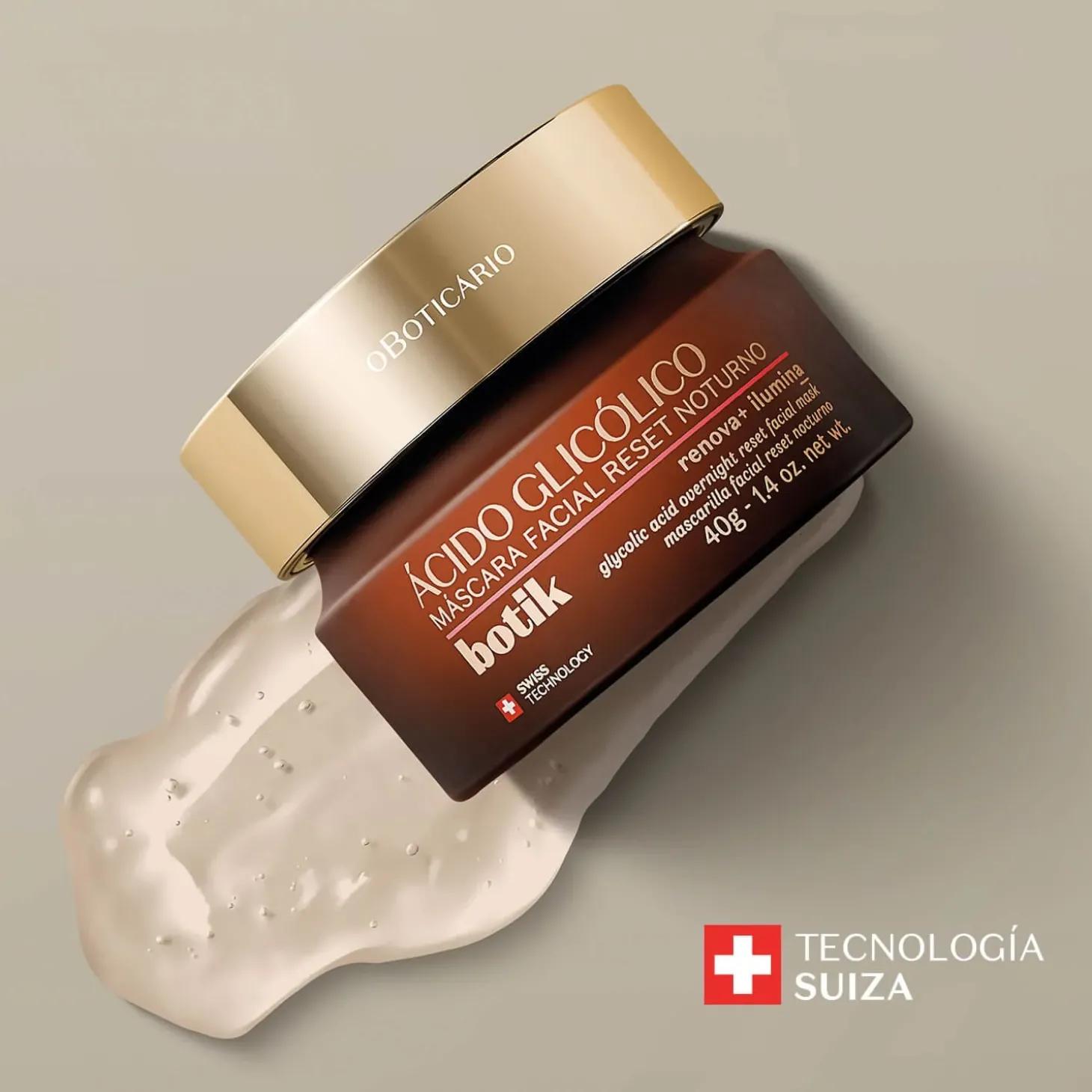 Botik Mascarilla Facial Reset Nocturna Ácido/Glicol 40G