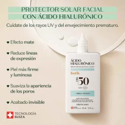 BOTIK PROTECTOR SOLAR FACIAL FPS 50 ACIDO HIALURONICO 40ml