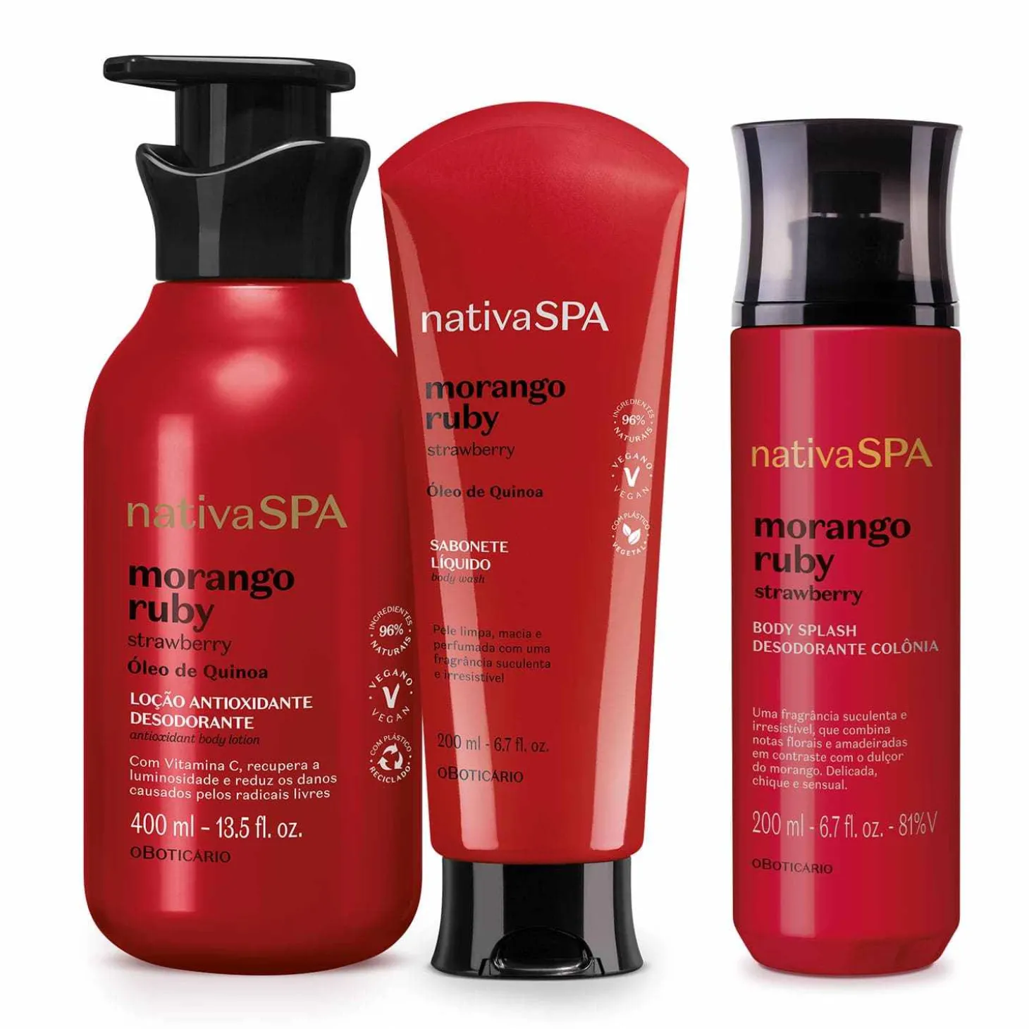 COMBO NSPA BODY SPLASH + LOCION HIDRATANTE+ JABON MORANGO RUBY