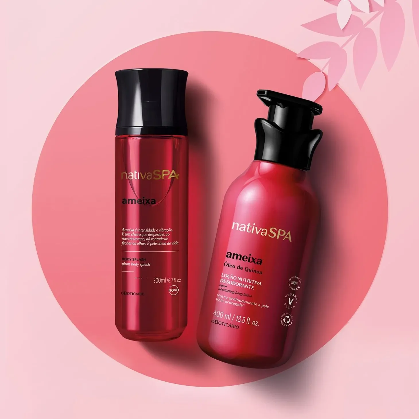 Kit de cuidado corporal de ciruela de Nativa Spa: Loción hidratante corporal + Body splash