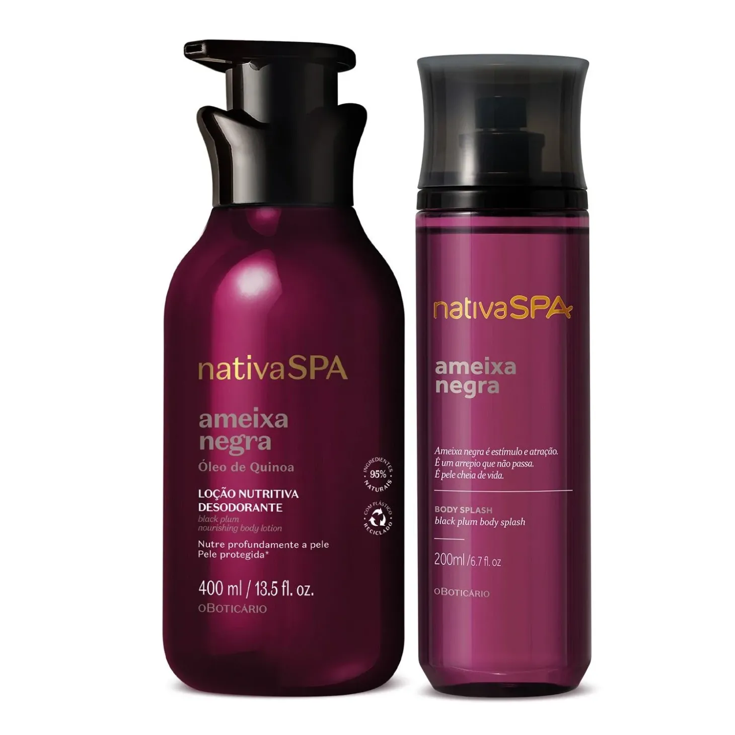 Kit de cuidado corporal Loción corporal + body splash ciruela negra