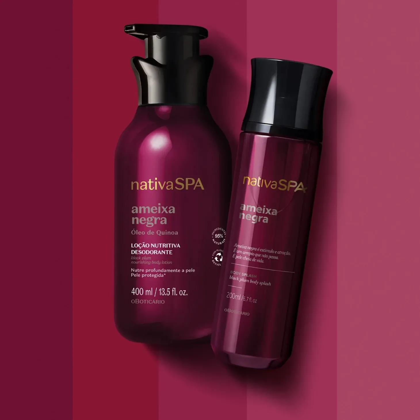 Kit de cuidado corporal Loción corporal + body splash ciruela negra