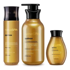 Kit de cuidado corporal quinoa: Loción corporal + Body splash+ Óleo corporal Nativa Spa