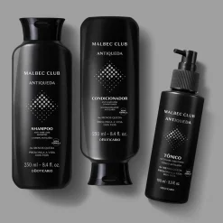 KIT DE REGALO PADRES MALBEC CLUB ANTi CAIDA: SHAMPOO 250ML + CONDICIONADOR 250ML + TÔNIC