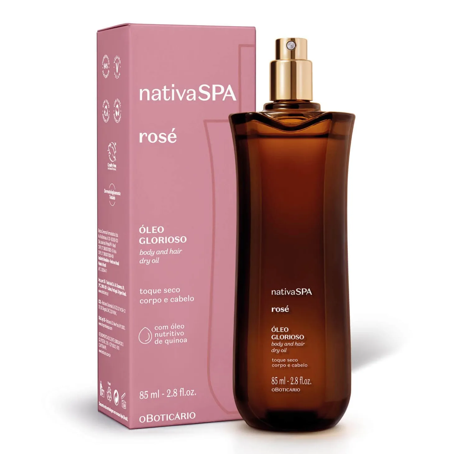 ÓLEO CORPORAL ROSE 85ml Nativa Spa