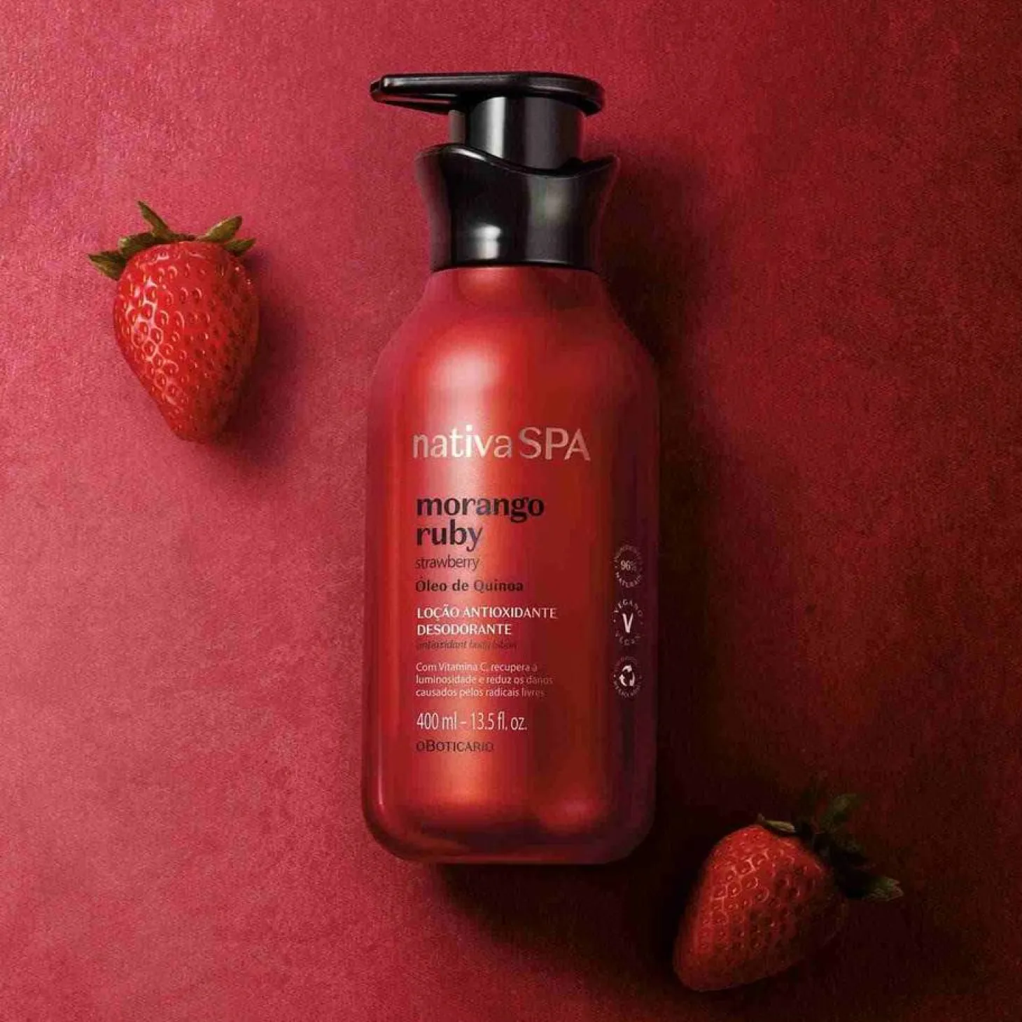 Locion Hidratante Corporal Morango Y Ruby 400Ml Nativa Spa